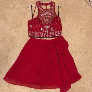 Red Two Piece Dress